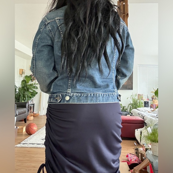 Women’s Rider Style Stretch Jean Jacket Size Medium United Colors of Benneton - Picture 4 of 14